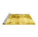 Sideview of Machine Washable Abstract Yellow Modern Rug, wshabs890yw