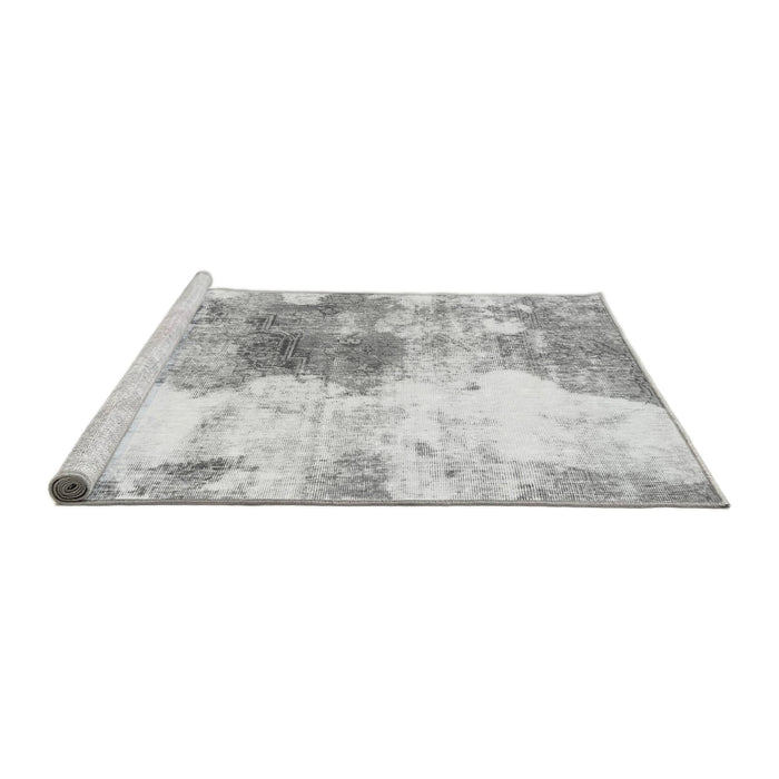 Sideview of Machine Washable Abstract Gray Modern Rug, wshabs890gry