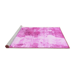 Sideview of Machine Washable Abstract Pink Modern Rug, wshabs890pnk