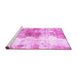 Sideview of Machine Washable Abstract Pink Modern Rug, wshabs890pnk