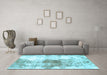 Machine Washable Abstract Light Blue Modern Rug in a Living Room, wshabs890lblu