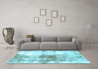 Machine Washable Abstract Light Blue Modern Rug, wshabs890lblu