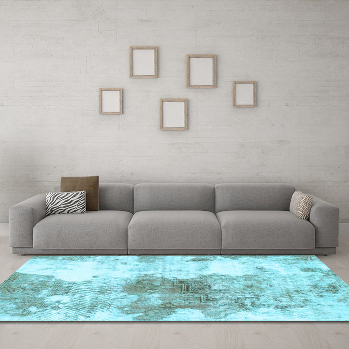 Machine Washable Abstract Light Blue Modern Rug in a Living Room, wshabs890lblu