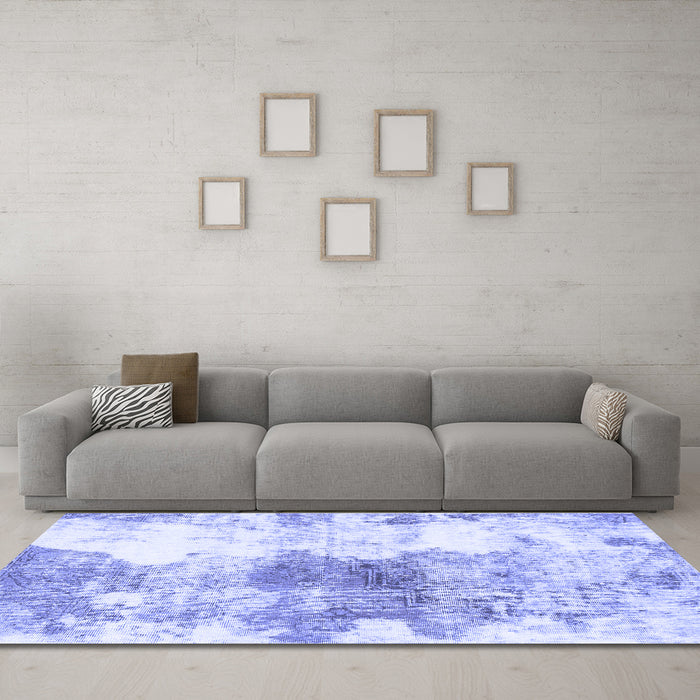 Machine Washable Abstract Blue Modern Rug in a Living Room, wshabs890blu
