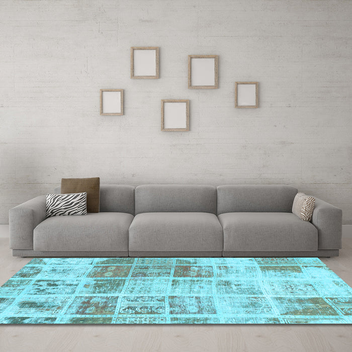 Machine Washable Abstract Light Blue Modern Rug in a Living Room, wshabs891lblu