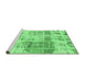 Sideview of Machine Washable Abstract Emerald Green Modern Area Rugs, wshabs891emgrn