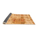 Sideview of Abstract Orange Modern Rug, abs891org