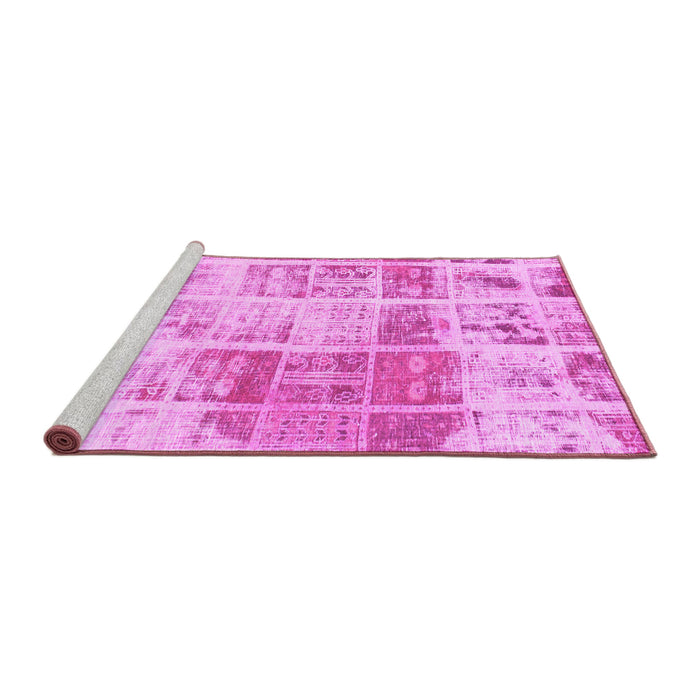 Sideview of Machine Washable Abstract Pink Modern Rug, wshabs891pnk