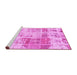 Sideview of Machine Washable Abstract Pink Modern Rug, wshabs891pnk