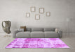 Machine Washable Abstract Purple Modern Area Rugs in a Living Room, wshabs891pur