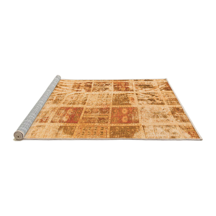 Sideview of Machine Washable Abstract Orange Modern Area Rugs, wshabs891org