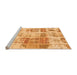 Sideview of Machine Washable Abstract Orange Modern Area Rugs, wshabs891org