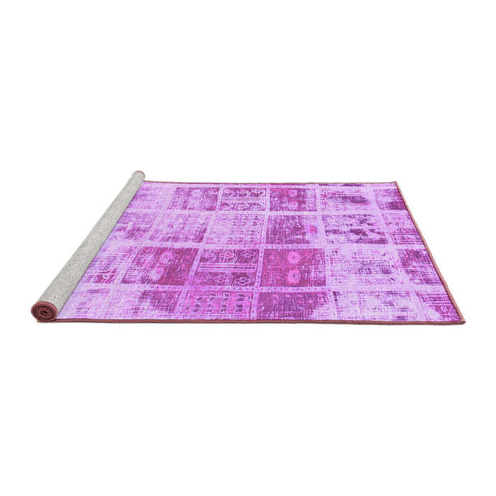 Sideview of Machine Washable Abstract Purple Modern Area Rugs, wshabs891pur