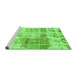 Sideview of Machine Washable Abstract Green Modern Area Rugs, wshabs891grn