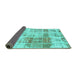 Sideview of Abstract Turquoise Modern Rug, abs891turq