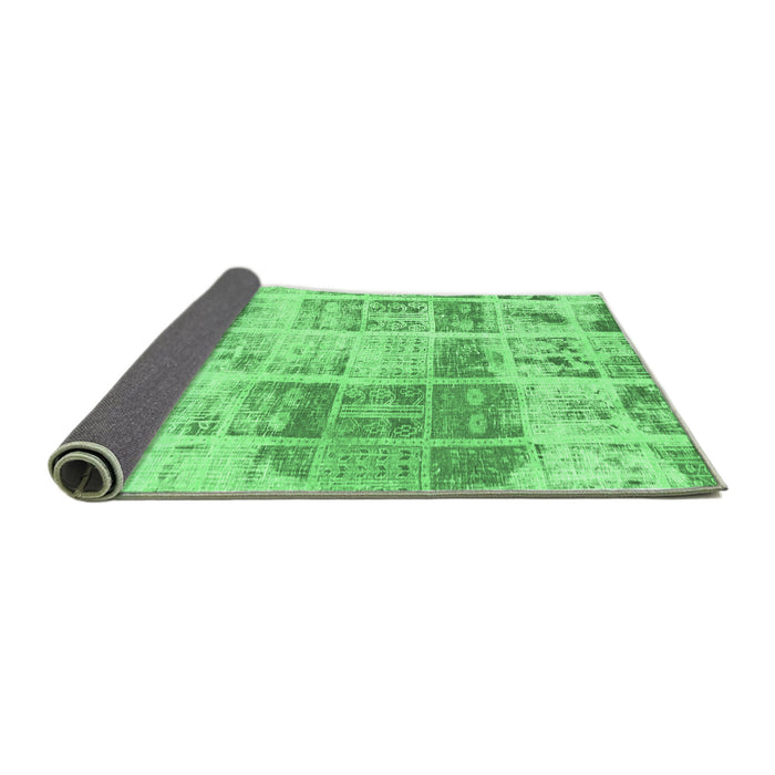 Sideview of Abstract Emerald Green Modern Rug, abs891emgrn