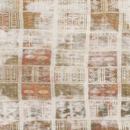 Square Abstract Orange Brown Modern Rug, abs891