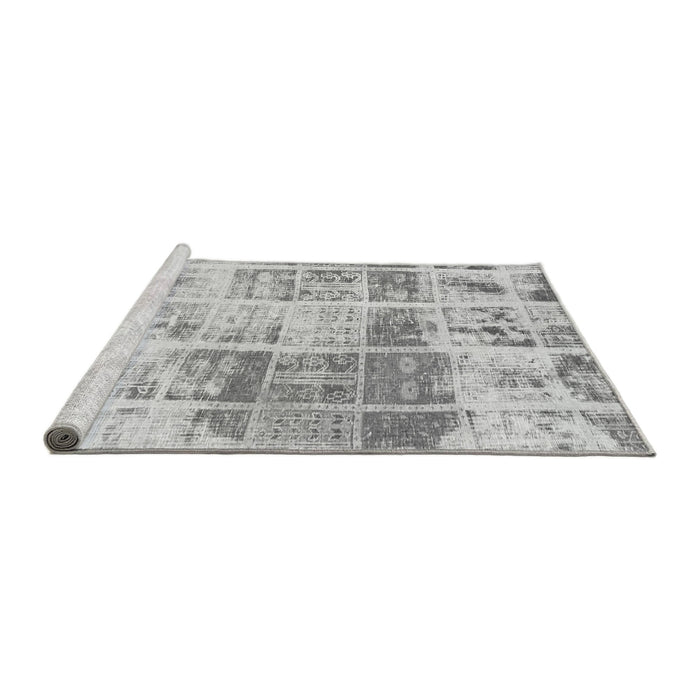 Sideview of Machine Washable Abstract Gray Modern Rug, wshabs891gry