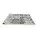 Sideview of Machine Washable Abstract Gray Modern Rug, wshabs891gry