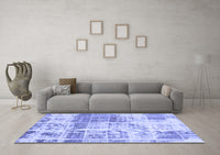 Machine Washable Abstract Blue Modern Rug, wshabs891blu