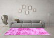 Machine Washable Abstract Pink Modern Rug in a Living Room, wshabs891pnk