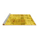 Sideview of Machine Washable Abstract Yellow Modern Rug, wshabs891yw