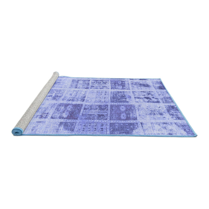 Sideview of Machine Washable Abstract Blue Modern Rug, wshabs891blu