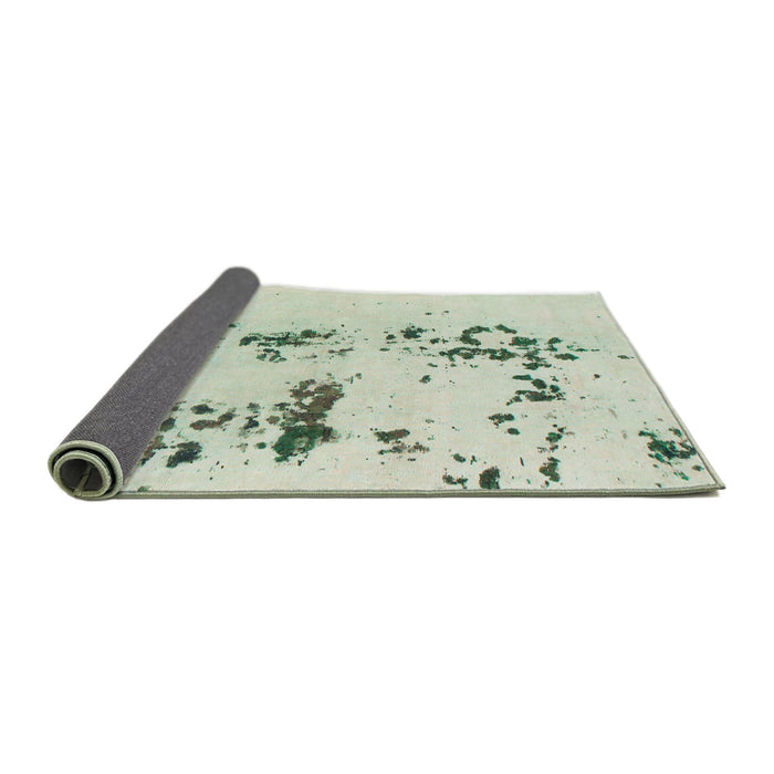 Sideview of Abstract Green Modern Rug, abs892