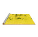 Sideview of Machine Washable Abstract Yellow Modern Rug, wshabs892yw