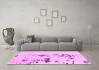 Machine Washable Abstract Pink Modern Rug, wshabs892pnk