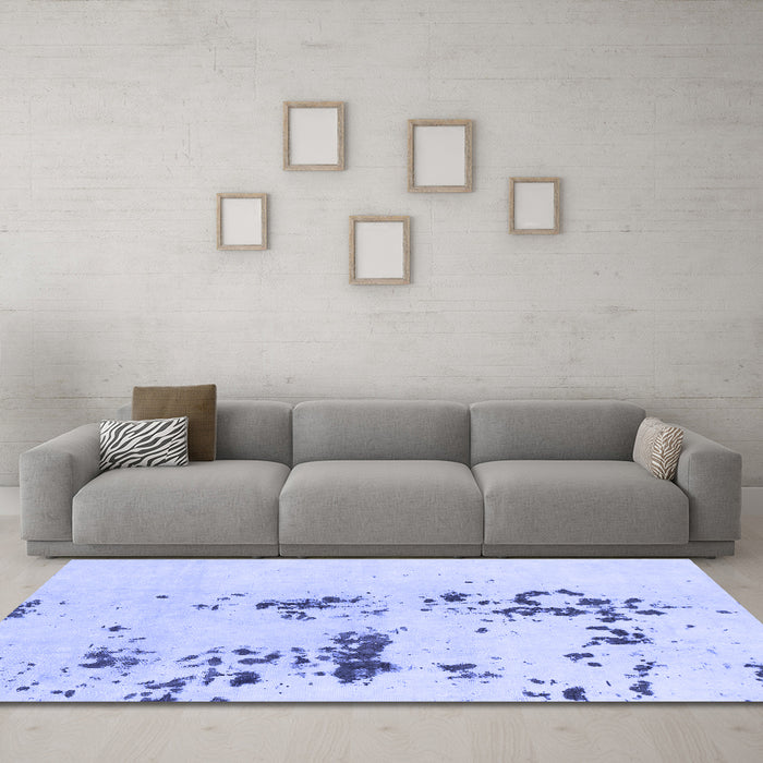 Machine Washable Abstract Blue Modern Rug in a Living Room, wshabs892blu