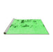 Sideview of Machine Washable Abstract Green Modern Area Rugs, wshabs892grn