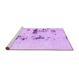 Sideview of Machine Washable Abstract Purple Modern Area Rugs, wshabs892pur