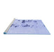 Sideview of Machine Washable Abstract Blue Modern Rug, wshabs892blu