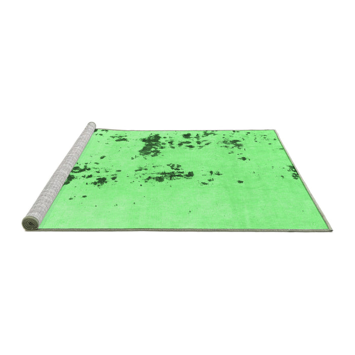 Sideview of Machine Washable Abstract Emerald Green Modern Area Rugs, wshabs892emgrn