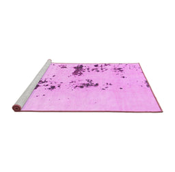 Sideview of Machine Washable Abstract Pink Modern Rug, wshabs892pnk