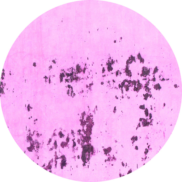 Round Abstract Pink Modern Rug, abs892pnk
