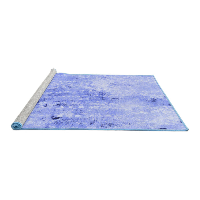 Sideview of Machine Washable Abstract Blue Modern Rug, wshabs893blu