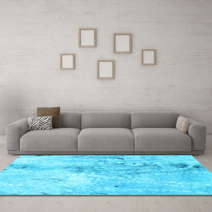 Machine Washable Abstract Light Blue Modern Rug in a Living Room, wshabs893lblu