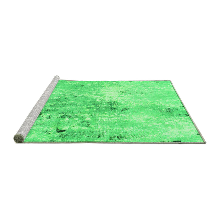 Sideview of Machine Washable Abstract Green Modern Area Rugs, wshabs893grn