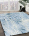 Machine Washable Abstract Columbia Blue Rug in a Family Room, wshabs893