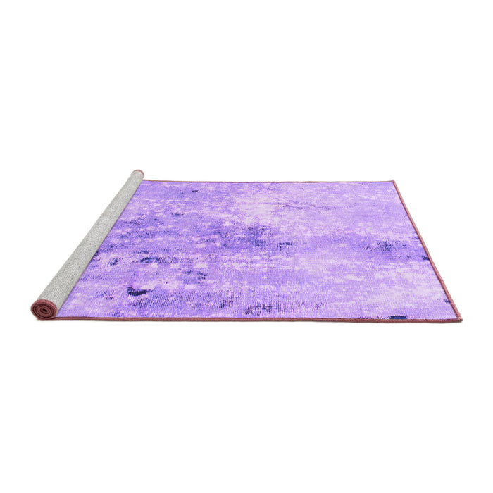 Sideview of Machine Washable Abstract Purple Modern Area Rugs, wshabs893pur