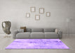 Machine Washable Abstract Purple Modern Area Rugs in a Living Room, wshabs893pur