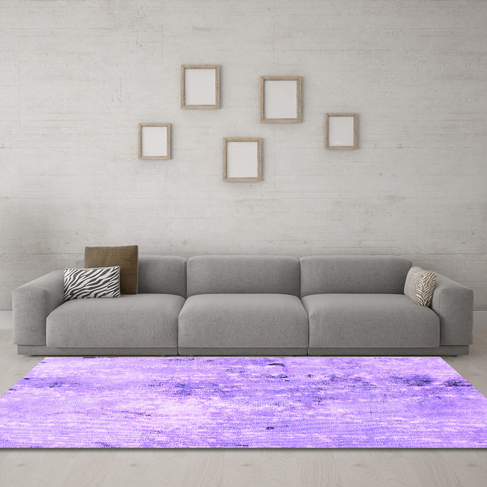 Machine Washable Abstract Purple Modern Area Rugs in a Living Room, wshabs893pur