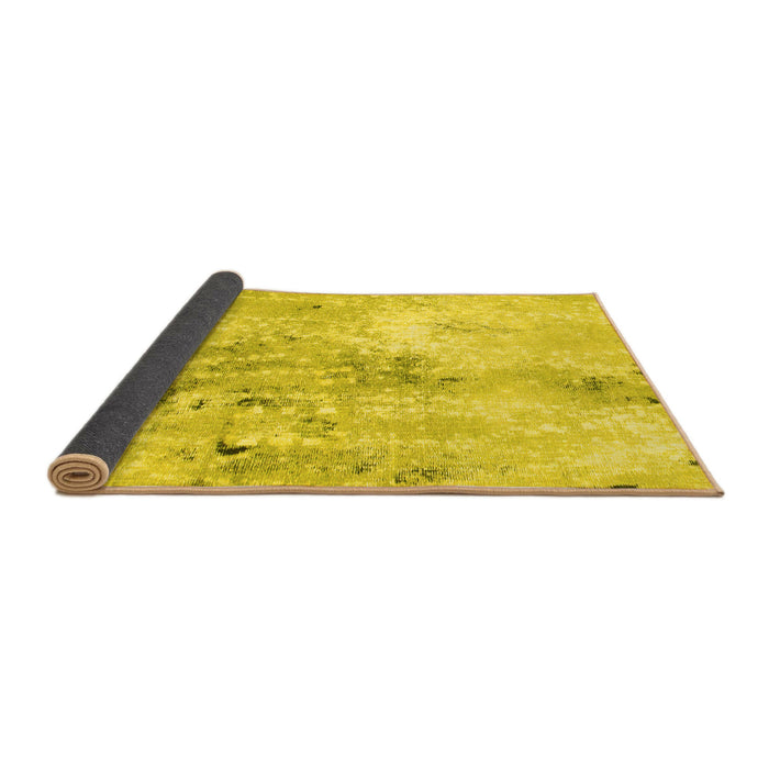 Sideview of Abstract Yellow Modern Rug, abs893yw