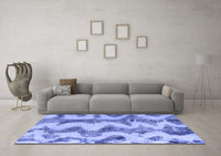 Machine Washable Abstract Blue Modern Rug, wshabs894blu