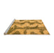 Sideview of Machine Washable Abstract Orange Modern Area Rugs, wshabs894org