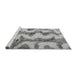 Sideview of Machine Washable Abstract Gray Modern Rug, wshabs894gry