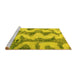 Sideview of Machine Washable Abstract Yellow Modern Rug, wshabs894yw