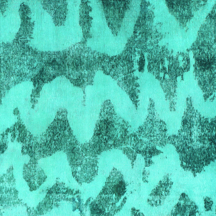 Square Machine Washable Abstract Turquoise Modern Area Rugs, wshabs894turq